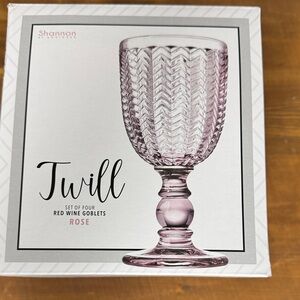 Shannon Twill Rose Wine Goblets